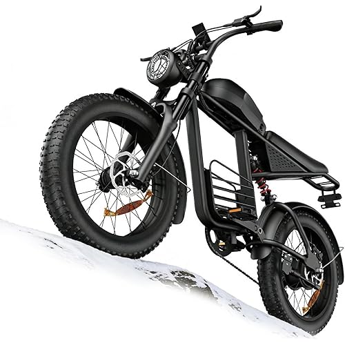 Electric Bike for Adults, 1000W/1500W Dirt Bike, 30MPH/34MPH, 48V 15Ah/48V 18.9Ah E-Bike, 30-47 Miles Electric Motorcycle, 20" Fat Tire Off-Road Bike, All Terrain for Mountains, Snow, Sand, Road