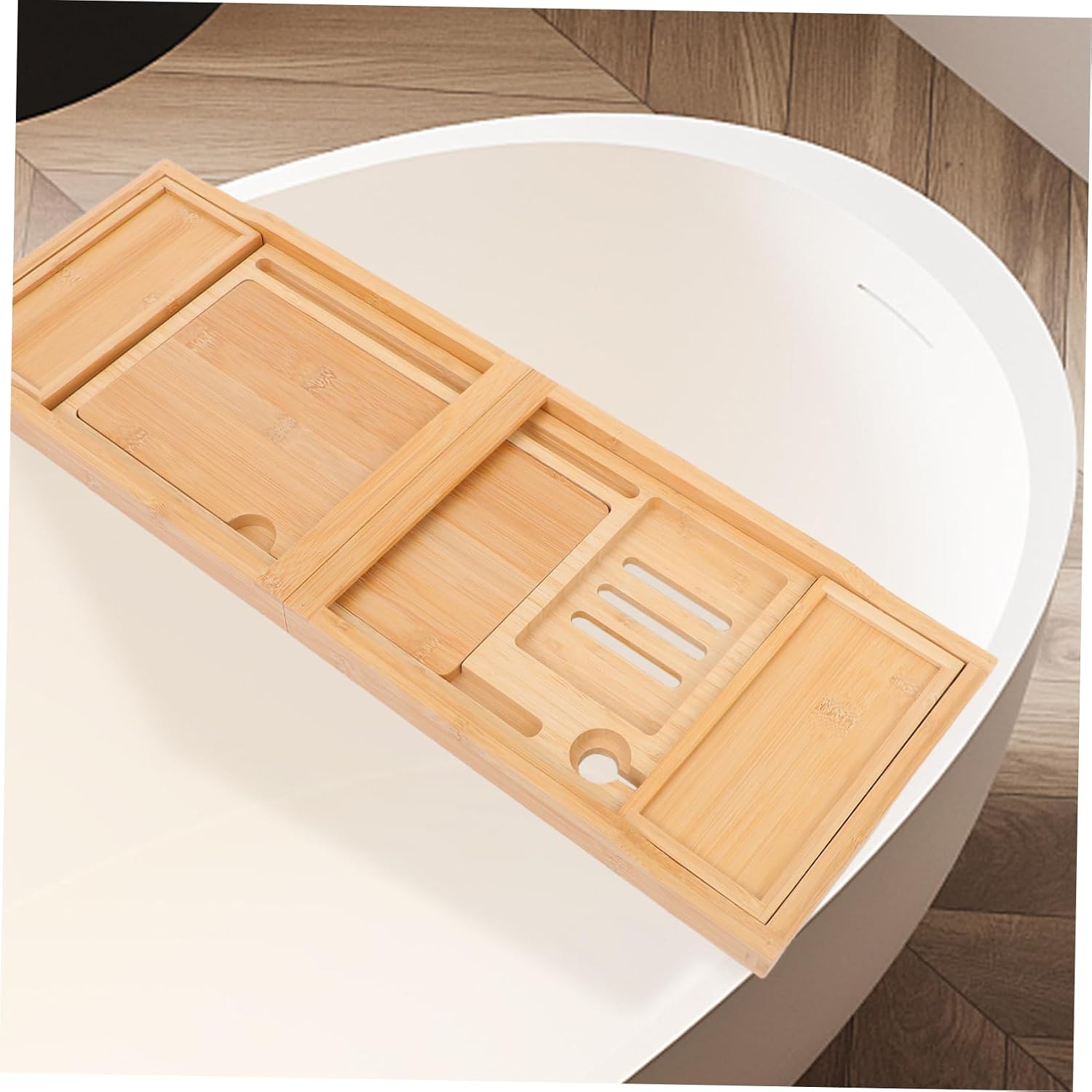 Adjustable Bath Tub Tray Bathtub Storage Rack Practical Organizer for Toiletries Towels Elegant Design for Clutter Bathroom