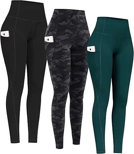 Miniatura 14 de PHISOCKAT Paquete de 2 pantalones de yoga de cintura alta con bolsillos, leggings de control de abdomen, leggings de yoga elásticos en 4 direcciones