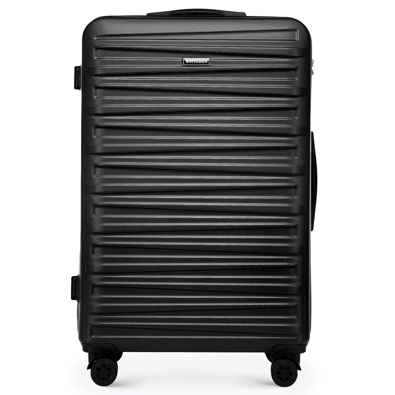 WITTCHEN Skyspeed Line Bagages Grande Valise Valise Rigide ABS Grande Valise à roulettes Trolley Check-in Bagages Serrure combinée Poignée télescopique 4 roulettes Noir Air France/Easyjet/Ryanair