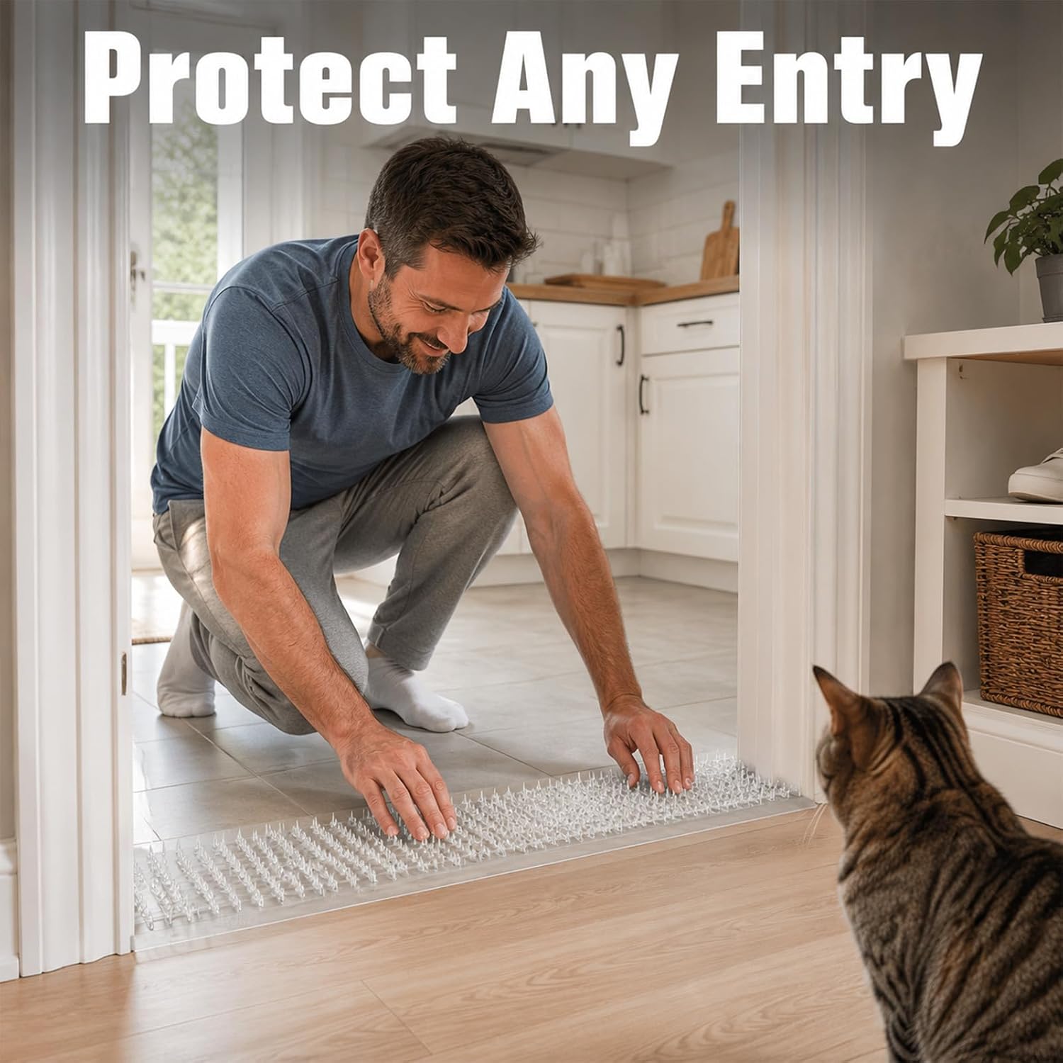 12 Pack Scat Mat for Cats, Pet Training Mats with Spikes, 16x13 Inch Thick Plastic Cat Spike Mat for Outdoor Indoor Plants Garden Sofa Window