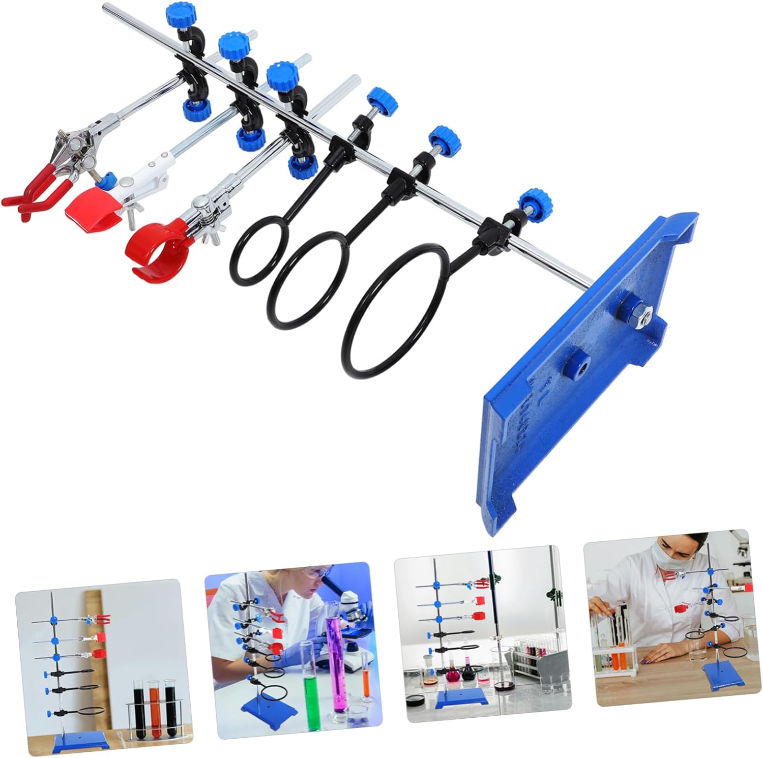 Standard Rack Lab Stand Chemistry Retort Stand Easy to Assemble Detachable Laboratory Grade