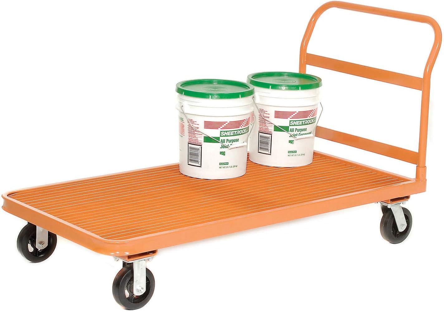 Global Industrial Depot Platform Truck, 4 Wheel, Steel Grating Deck, 60 x 30, 2000 Lb. Capacity