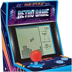 Mini Fliperama Retro Portátil, Console de Jogos Arcade Clássico, Disponível em Cores Variadas, Tela LCD, Controle com Joystick e Botões, Tamanho Compacto