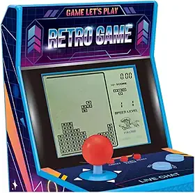 Mini Fliperama Retro Portátil, Console de Jogos Arcade Clássico, Disponível em Cores Variadas, Tela LCD, Controle com Joystick e Botões, Tamanho Compacto