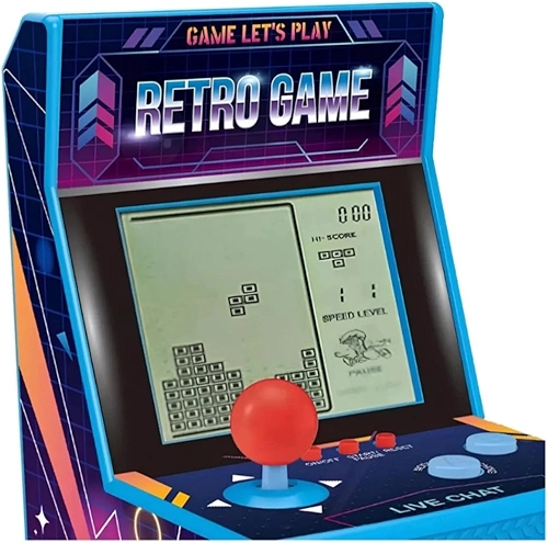 Mini Fliperama Retro Portátil, Console de Jogos Arcade Clássico, Disponível em Cores Variadas, Tela LCD, Controle com Joystick e Botões, Tamanho Compacto