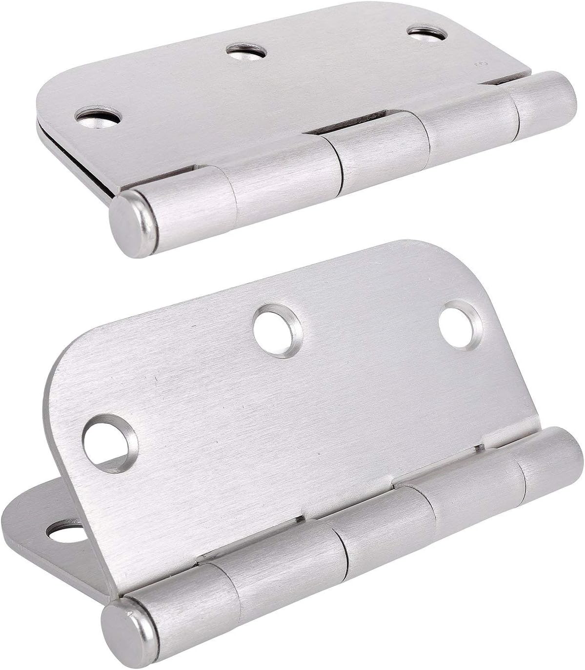 Y&Y Decor 3.5" x 3.5" Satin Nickel Door Hinges, 5/8" Radius Corners, Heavy Duty Steel with Screws, 50 Pack