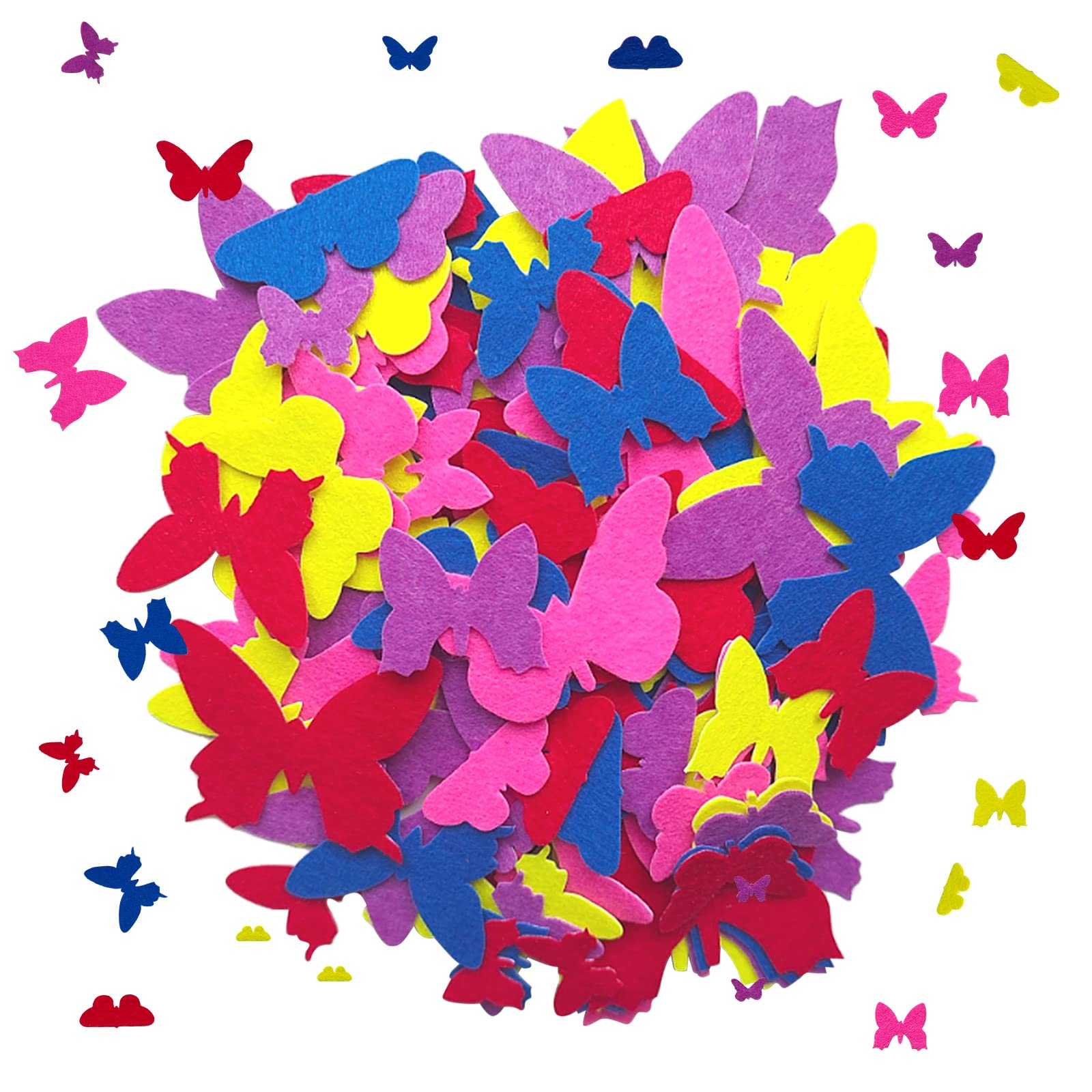150 comprimidos pegatinas Mariposa, Mariposa Autoadhesiva, Fieltro Mariposa para Mochila, Kit de Accesorios para Scrapbooking