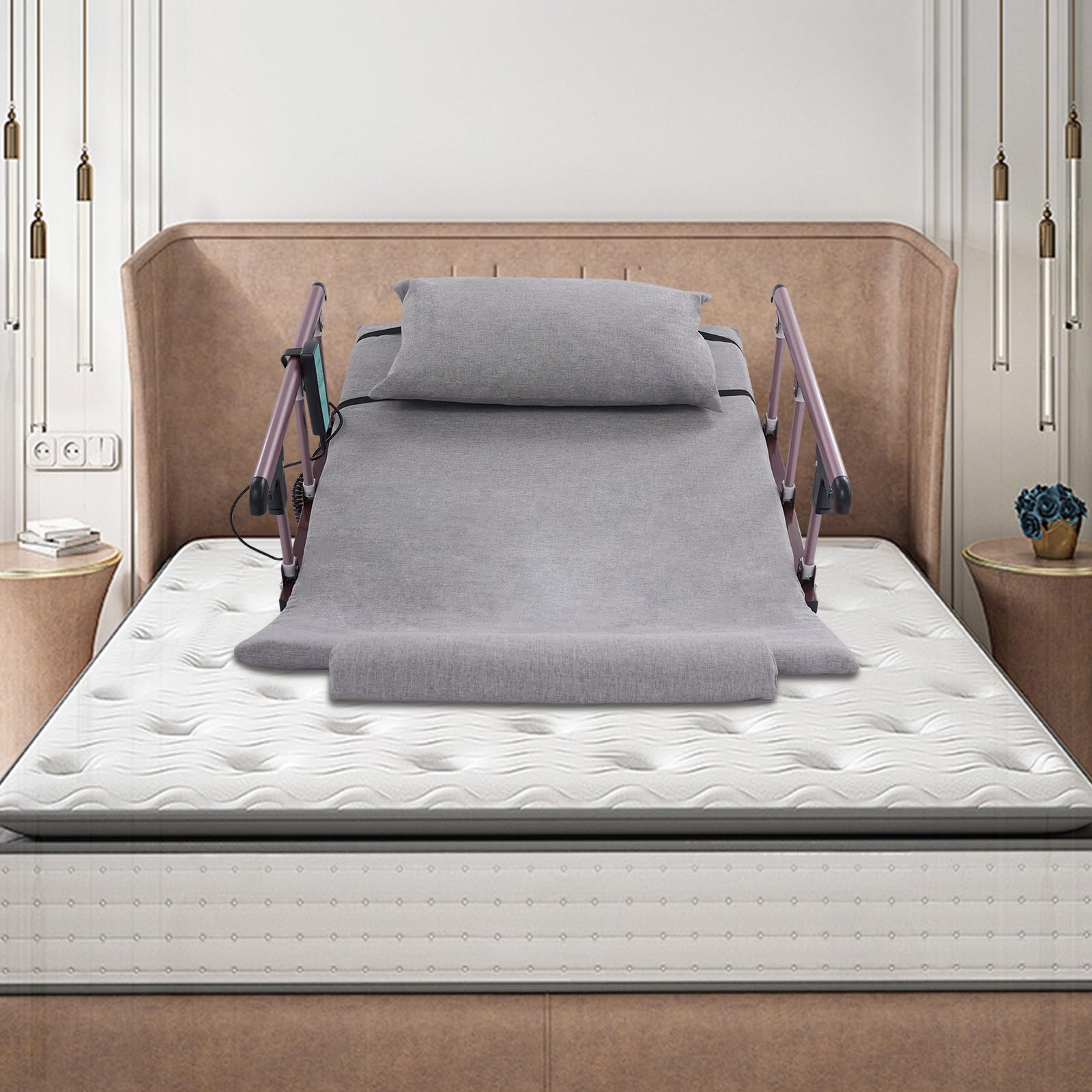 Dossier électrique de lit élévateur, pour personnes âgées et lits de soins, télécommande, capacité de charge de 350 kg, inclinaison à 80 °, housse de matelas réglable électrique, avec accoudoir