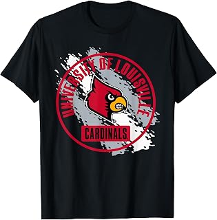 Elite Authentics Louisville Cardinals Retro Paint Black Officially Licensed T-Shirt