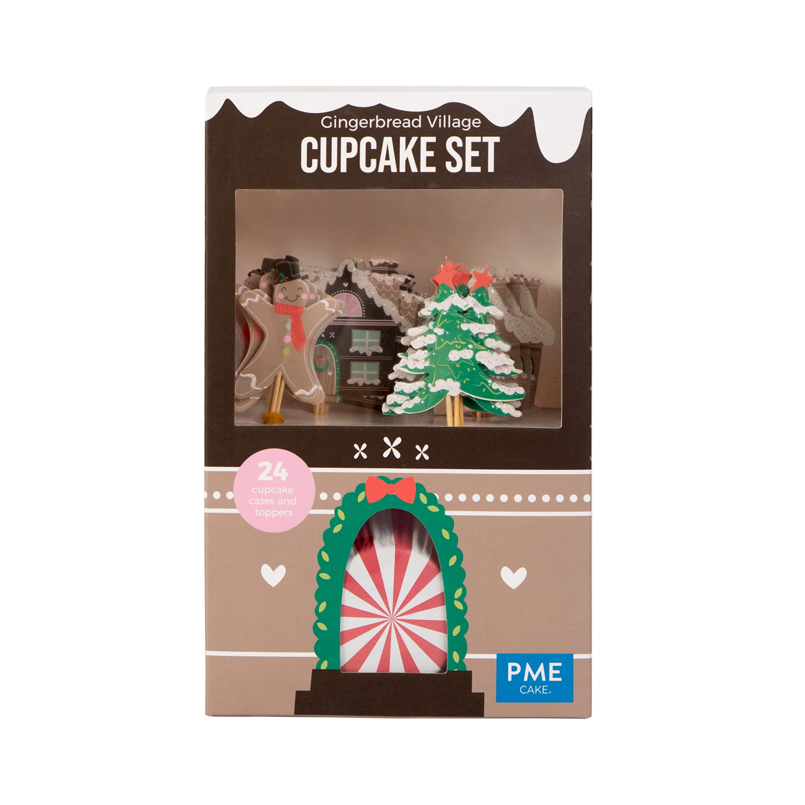 PME Cupcake Set - Gingerbread Village Christmas, Set of 24