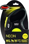 Flexi New Neon Tape Retractable Dog Leashes for Large Dogs Upto 110 lbs. – 16 ft., Neon Yellow/Black | Tangle Free Pet Walking Leash with One-Handed Brake, Pause, Lock|German Quality Product | German engineered, original flexi leash, durable quality