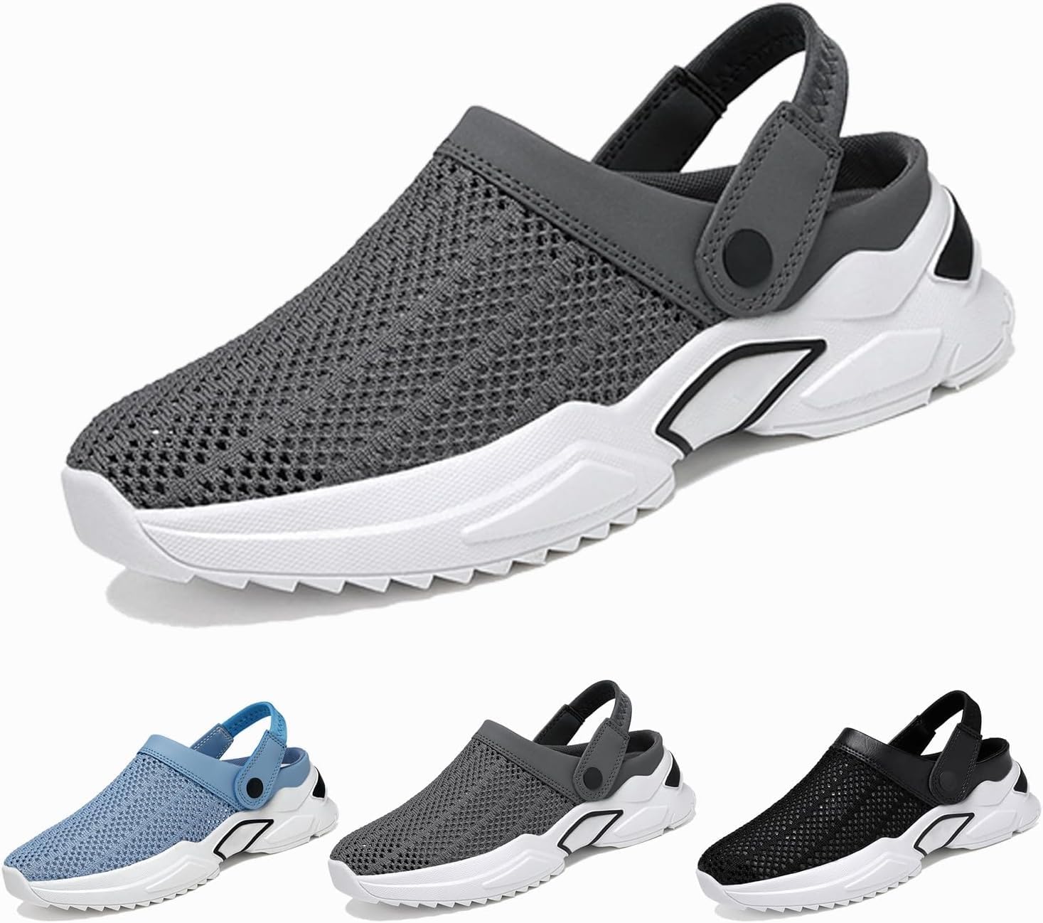 Men’s Orthopedic Hollow-Out Summer Sandals, Orthopedic Sandals for Men, Mesh Shoes Sandals Mens, Mesh Walking Shoes Beach Sandals with Arch Support (Grey,11)