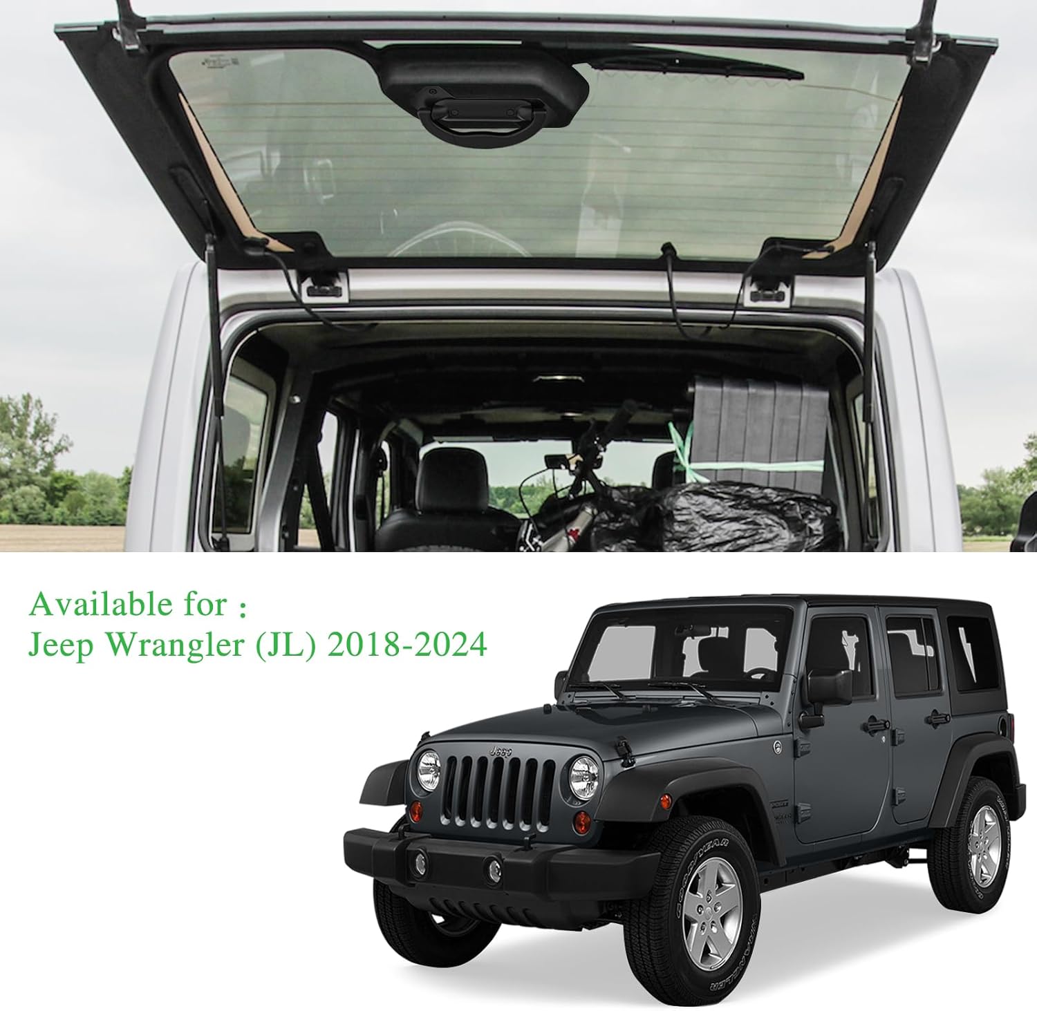Rear Window Handle Compatible with Jeep Wrangler (JL) 2018-2024 - Avoids Direct Palm Contact with Rear Window -Jeep Wrangler 4xe Trunk Handle (Rear Window Grip Handle)