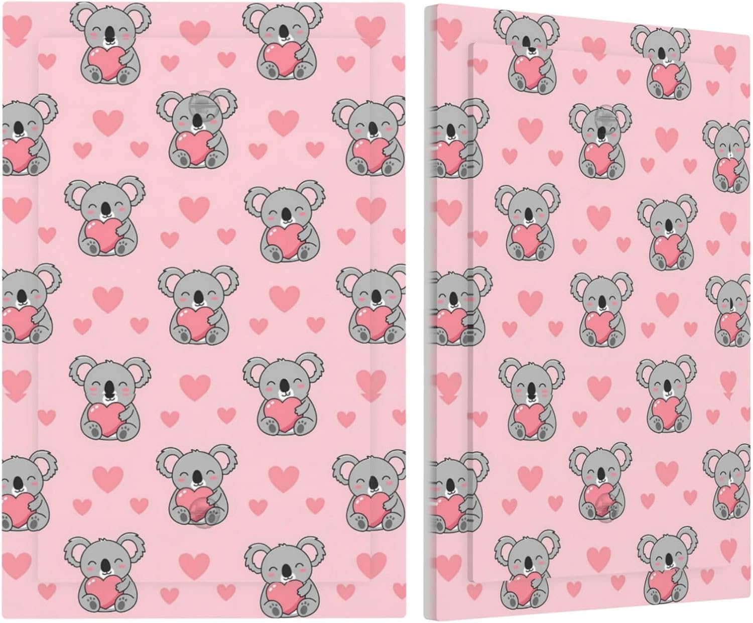 Light Switch Cover Cute Koalas Pink Hearts Decorative Switch Plates 1 Gang Blank No Device Outlet Covers Electrical Wall Plates for Bathroom Bedroom Decor