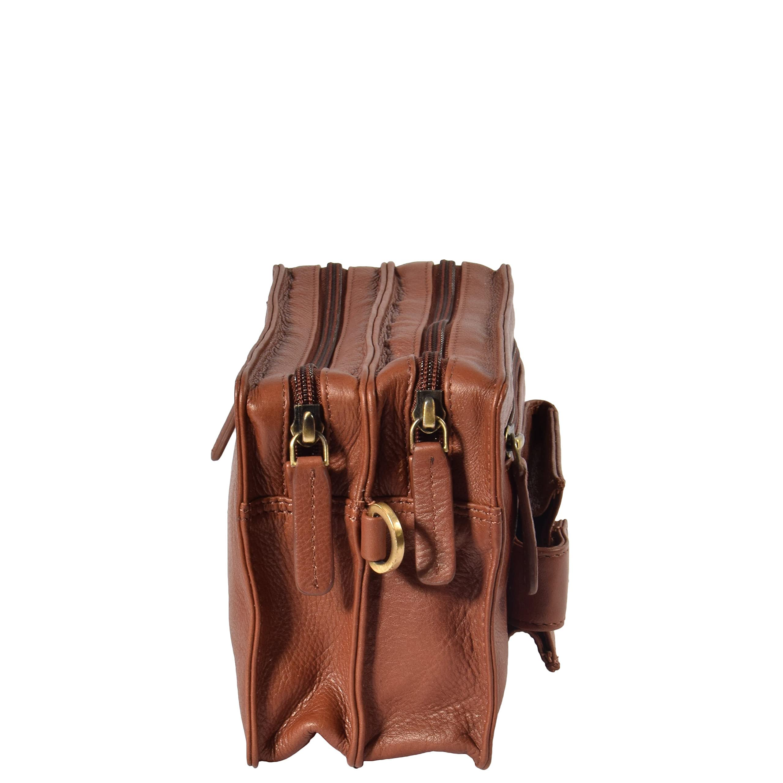 DR378 - Custodia da polso in vera pelle, colore: Marrone, Marrone, Medium