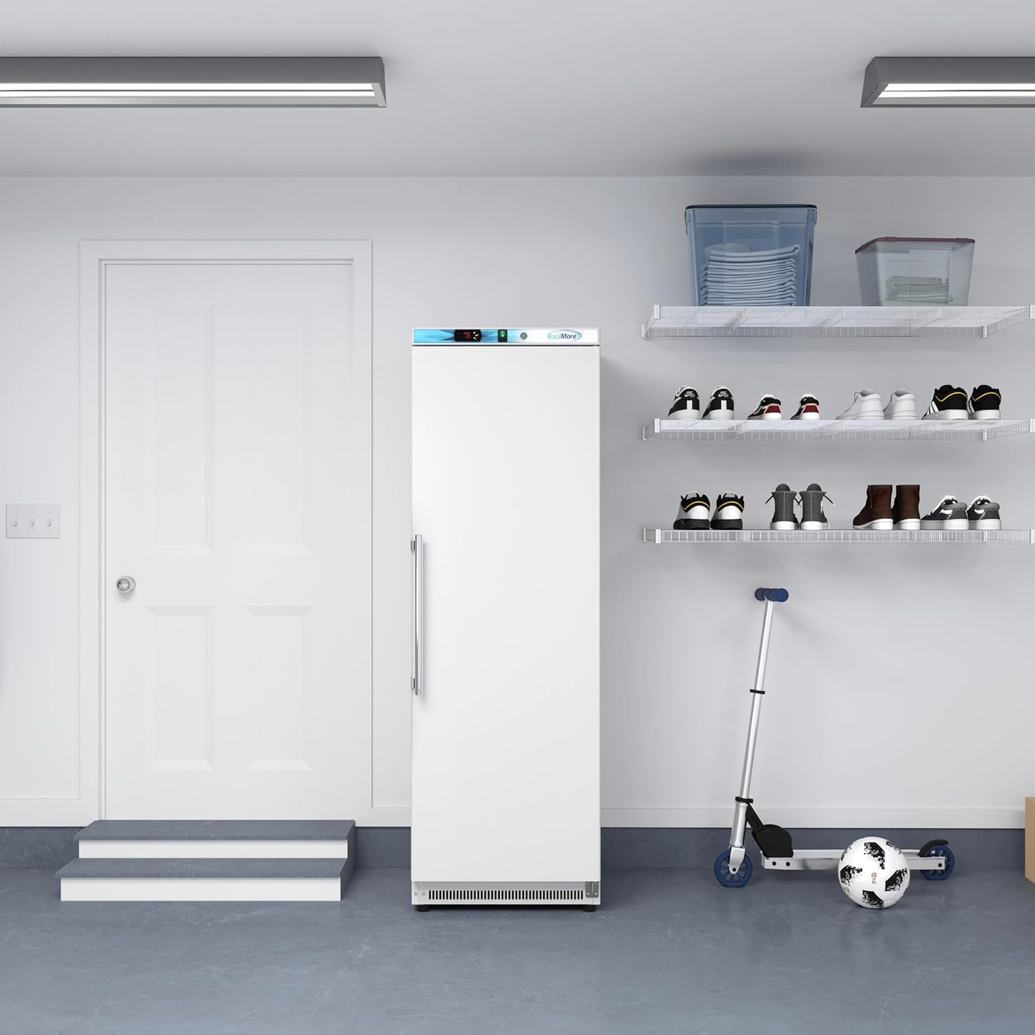 KoolMore 12 Cu. ft. Commercial Reach-in Freezer in White Manual Defrost (KM-FMD12WH)