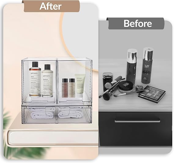 Large Clear Plastic Stackable Storage Drawers