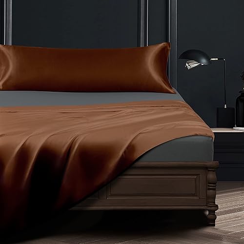 Vista 88 de BEDSUM Paquete de 2 fundas de almohada de satén de seda King para cabello y piel, suaves y lujosas, fundas de almohada con cierre de sobre, 20 x 36