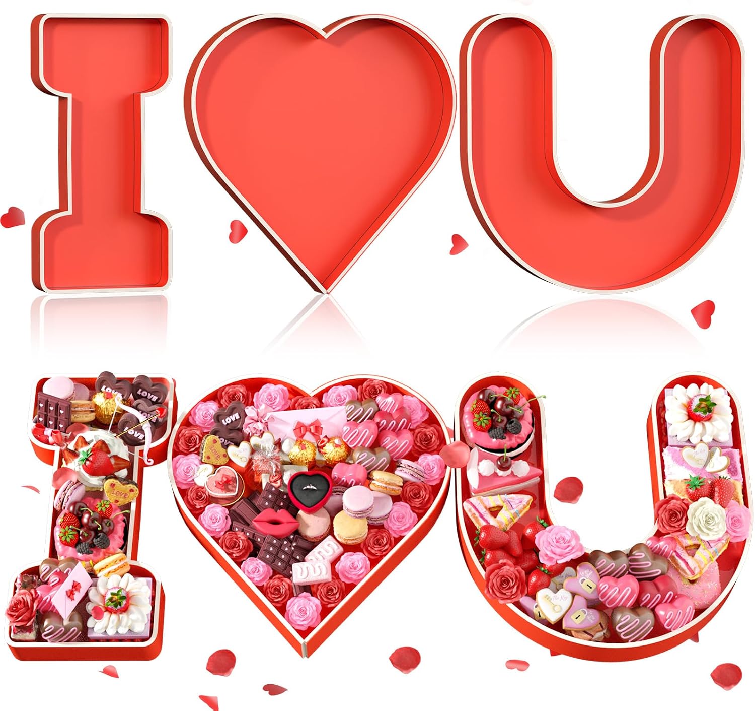 13.78 Inch Fillable Cardboard Heart Charcuterie Date Gift Valentine’s Party | 13.78" Red Heart Shape Fillable Board for Food Chocolates Cupcakes Flowers Roses Candies for Girlfriend Wife Date Gift