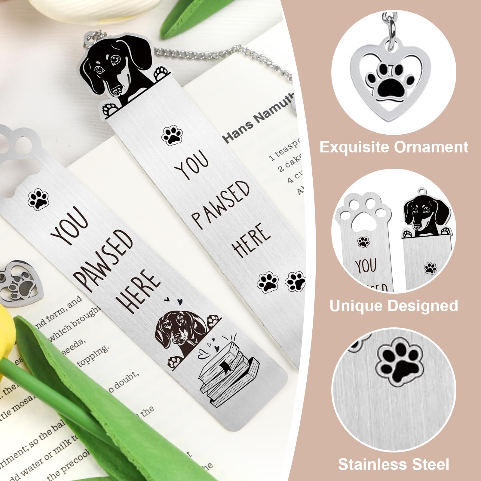 Dackel Book Book Funny Dog Gift 2 szt. Dackel prezenty dla miłośników Dackell Unikalne prezenty dla psa dla przyjaciół psów prezenty dla kobiet