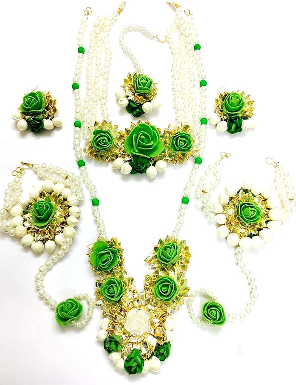 Sanvatsar Home Handmade Jewellery set for Haldi, Baby Shower, Mehndi, Godbharai Set For Women/Girls. Floral Jewellery Set, Jewellery Gift (Green) (B0BN46DBZ4) Amazon Price History, Amazon Price Tracker
