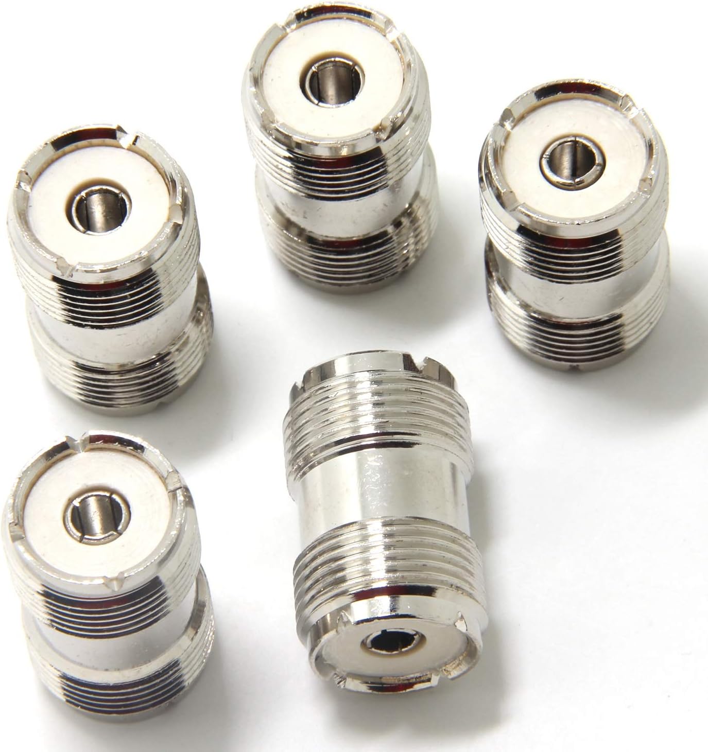 Ancable Ancable 5-Pack UHF PL-259 Female to UHF PL-259 Female Coaxial Adaptor Connector Coupler Joiner for CB Ham Radio Antenna