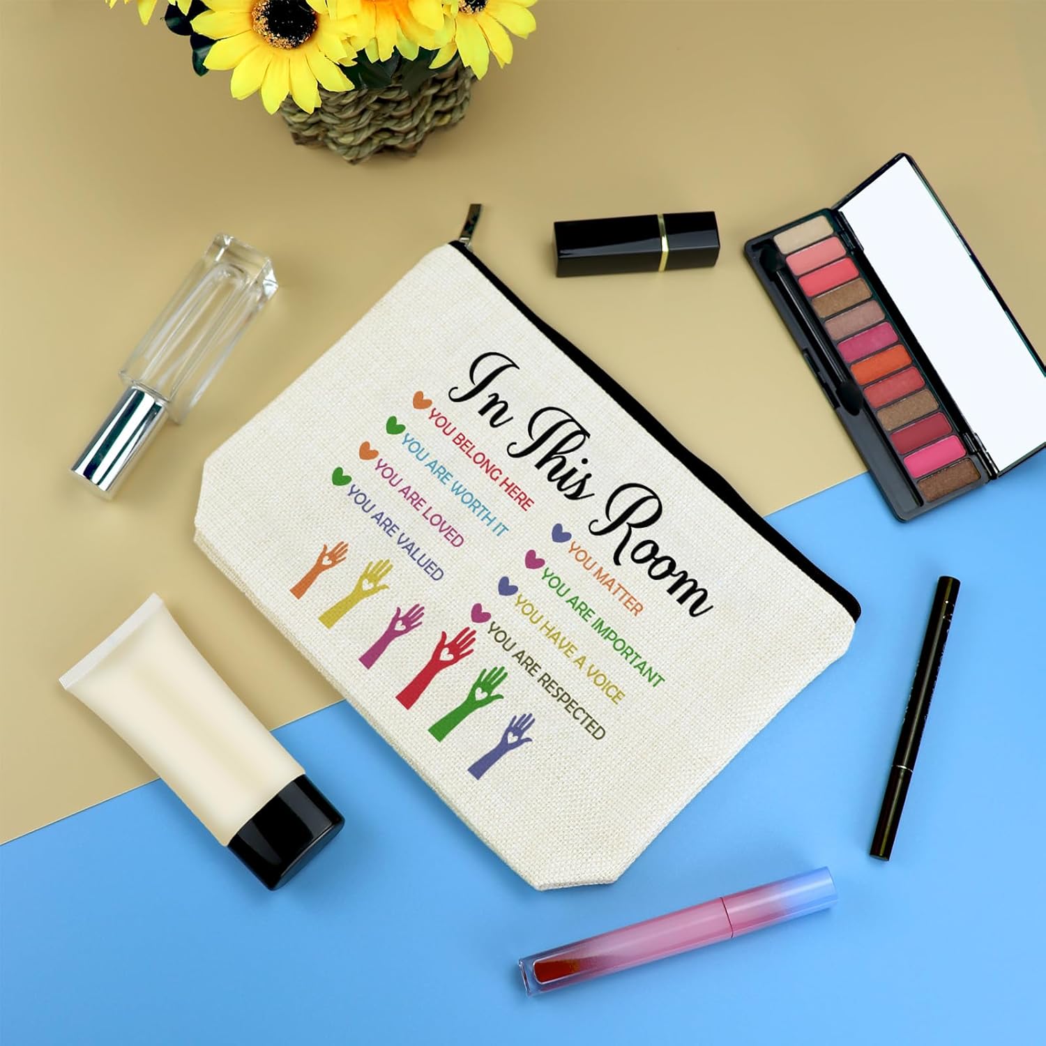 Inspirational Gifts for Family Positive Theme Makeup Bag for Women Encouragement Motivational Gift for Daughter Aunt Niece Sister Mom Cousin Grandma Christmas Birthday Gifts Travel Cosmetic Bag Pouch - Image 3