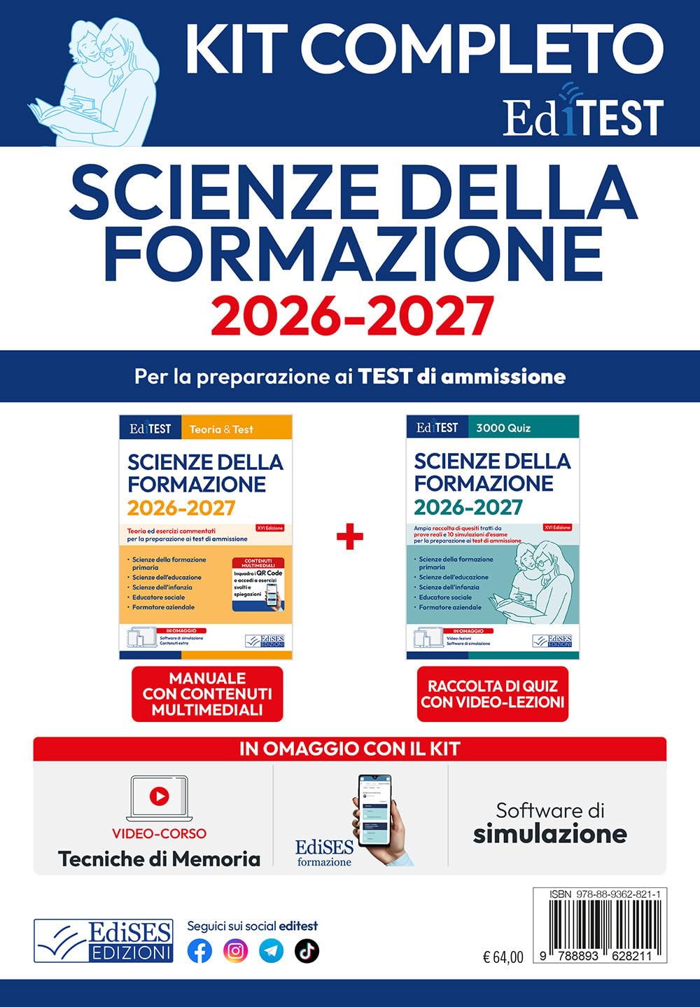 Kit completo EdiTEST Scienze della formazione. Con software di simulazione
