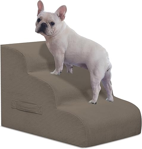 Miniatura 30 de Escaleras para perros, escalones para cama alta, 4 escalones para mascotas para perros pequeños, antideslizante, extraíble, lavable, rampa para