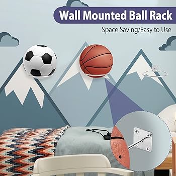 Support Mural Pour Ballon, 2 Pièces Porte-Ballon Inoxydable De Rangement, Support De Basket