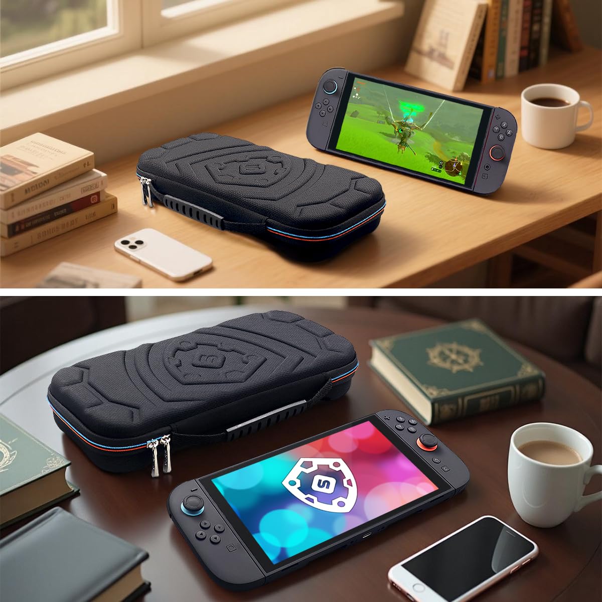 sisma Carrying Case Compatible with Nintendo Switch 2, Hard Shell Protection Portable Travel Slim Protective Case Accessories Storage & 12 Game Card Holders, Black 4 71UTWfQDKIL. SL1200