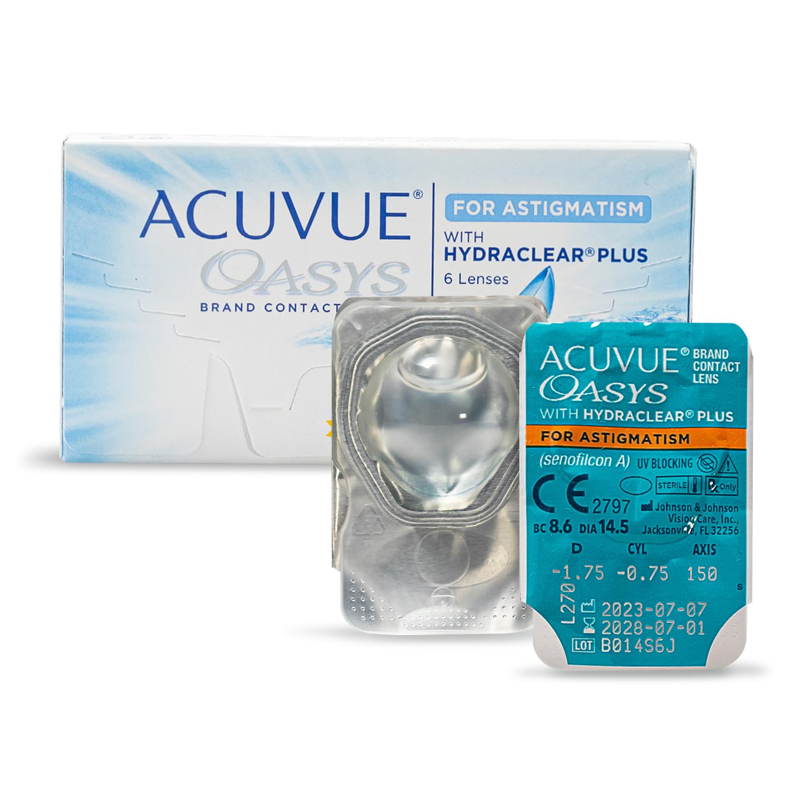 ACUVUE® OASYS for ASTIGMATISM con tecnología HYDRACLEAR® PLUS - Lentillas quincenales -protección UV - 6 lentes
