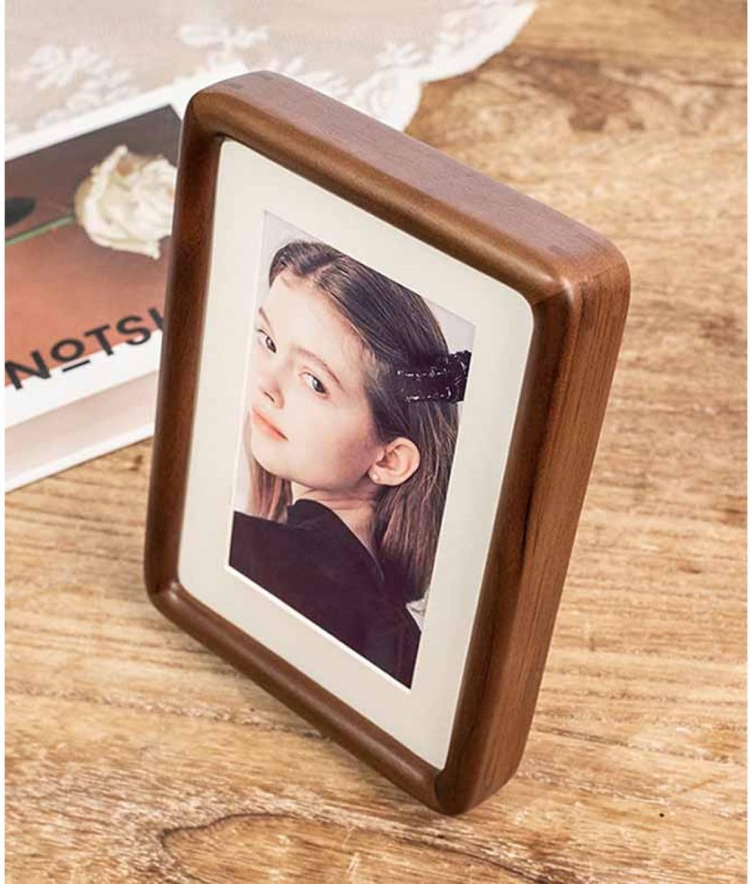 [LSDZW] 写真立て L判 1ブラウン 天然木 フォトフレーム ウッドフレーム ナチュラル Lサイズ 木製 壁掛け 卓上 シンプ