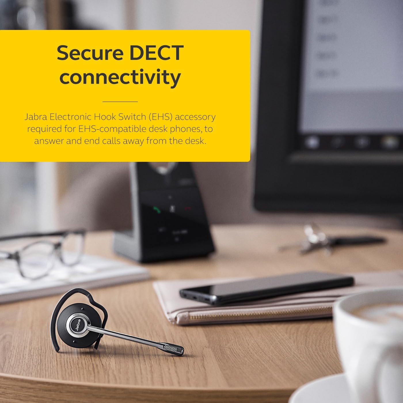 Jabra Engage 75 SE (Second Edition) Wireless Headset, Convertible – Telephone Headset with Industry-Leading Wireless Performance, Advanced Noise-Cancelling Microphone, All Day Battery Life - Black - Image 4