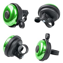 Xthuge Classic Bike Bell, Aluminum Bicycle Bell, Loud Crisp Clear Sound Bicycle Bike Bell for Adults Kids(Green-Left Hand Use)