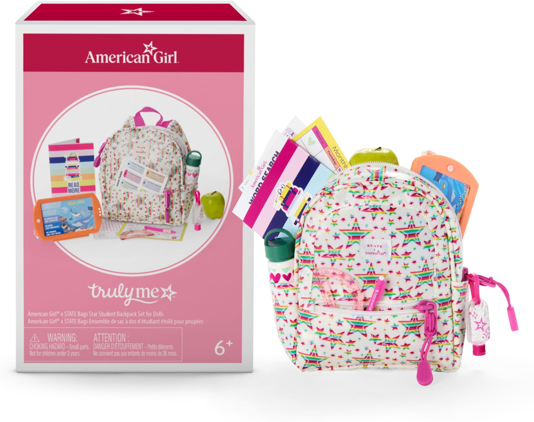American Girl Truly Me 18-inch Doll Star Student Backpack Playset with Doll Tablet & Reversible Screens, For Ages 6+