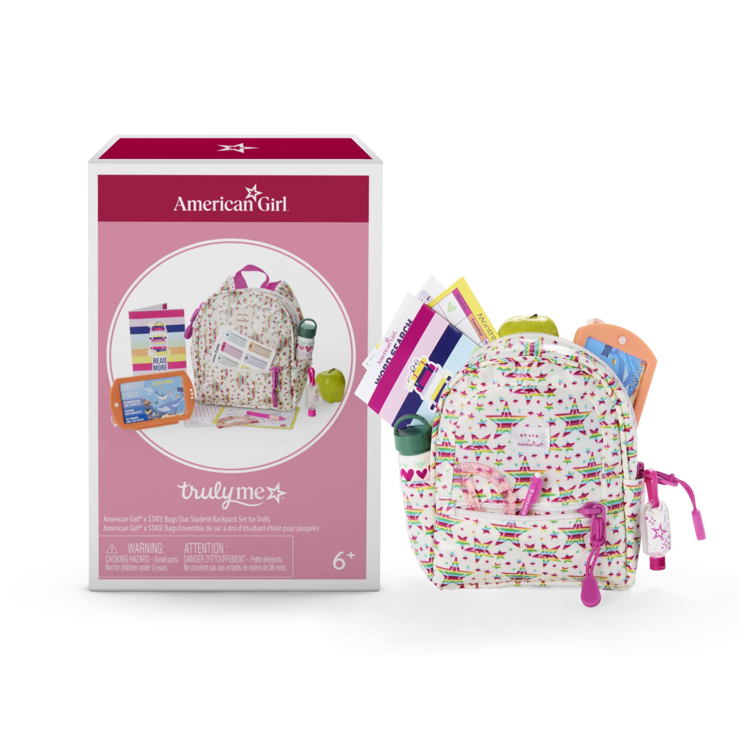 American Girl Truly Me 18-inch Doll Star Student Backpack Playset with Doll Tablet & Reversible Screens, For Ages 6+