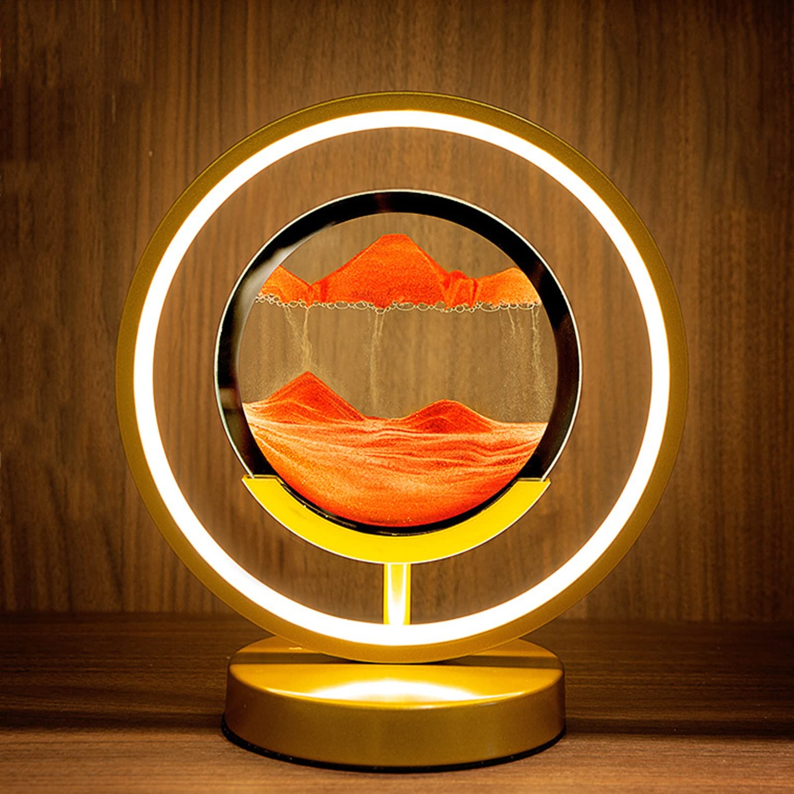 Amazon.co.jp: 砂時計の装飾。3D 流砂の芸術の砂の場面動的円形の