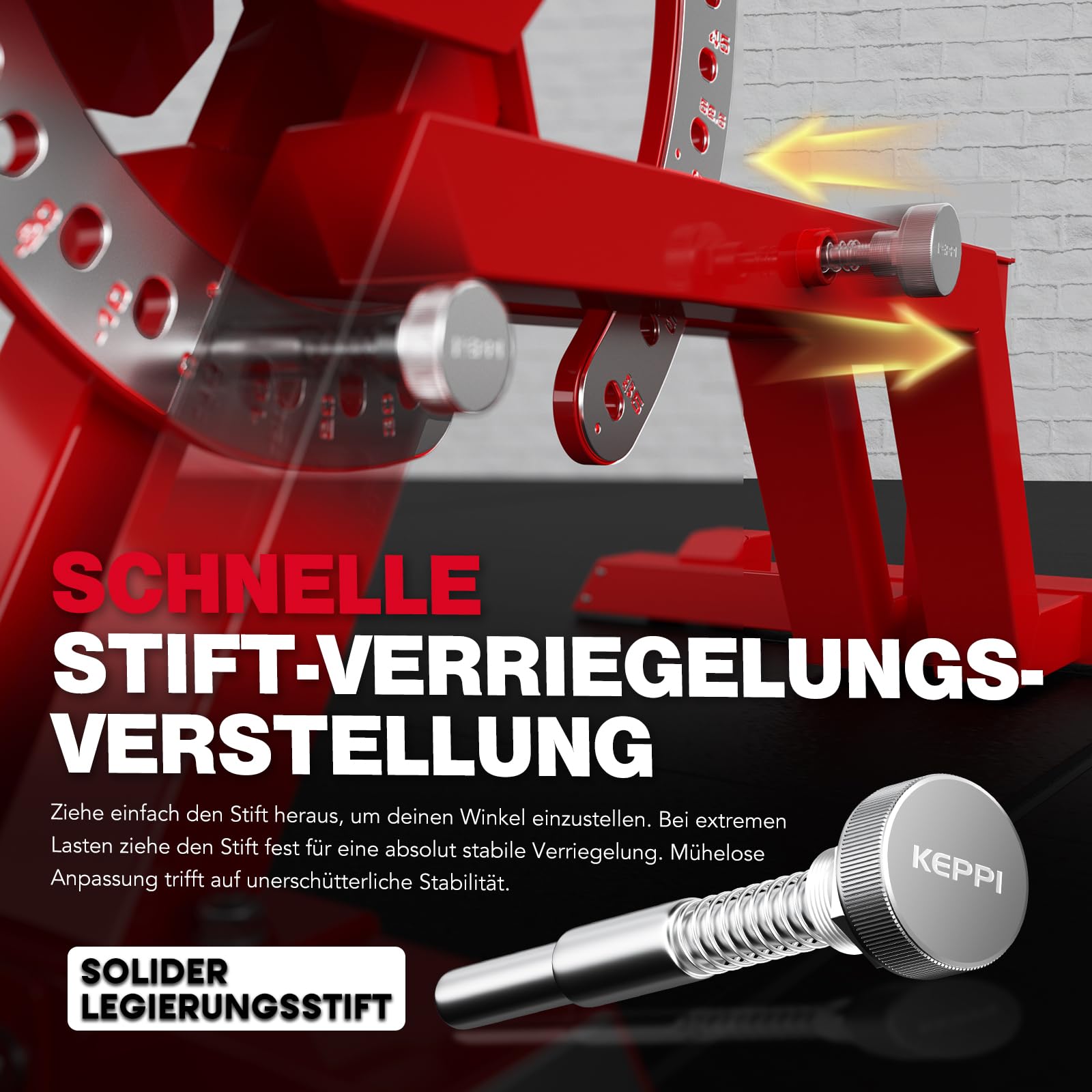 Keppi Hantelbank, 680kg Belastbare Hantelbank Aus Commercial Stahl, 43,2cm Wettkampfhöhe, 11 Rücken + 8 Sitzpositionen FID Design Mit Hochkantlagerung – Bench6000