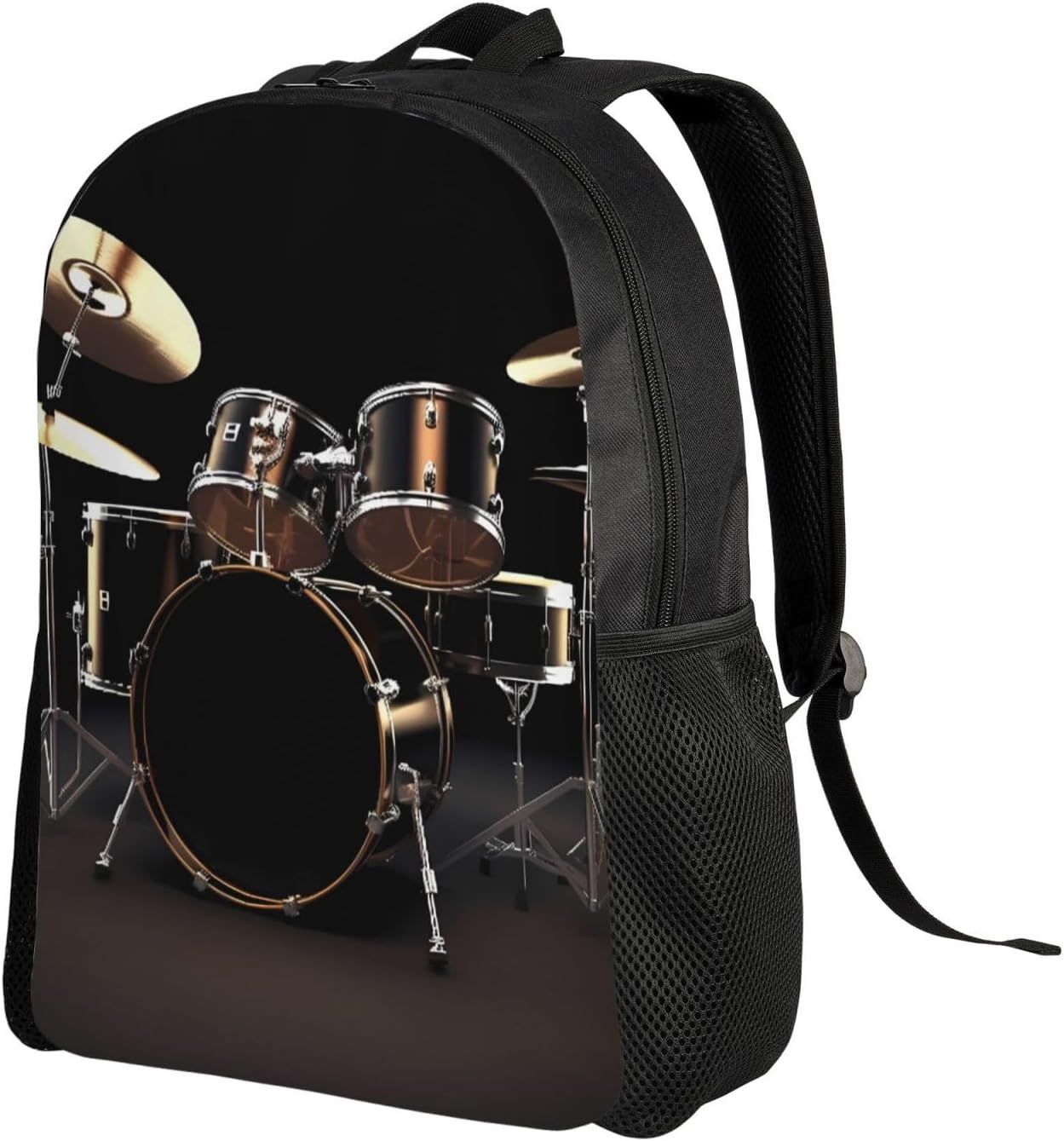 Cool Drum Set Laptop Backpack for Men Women College Backpacks Water-resistant Lightweight Travel Bag Business Rucksack Large Capacity Hiking Daypack Bookbag Gift image 2