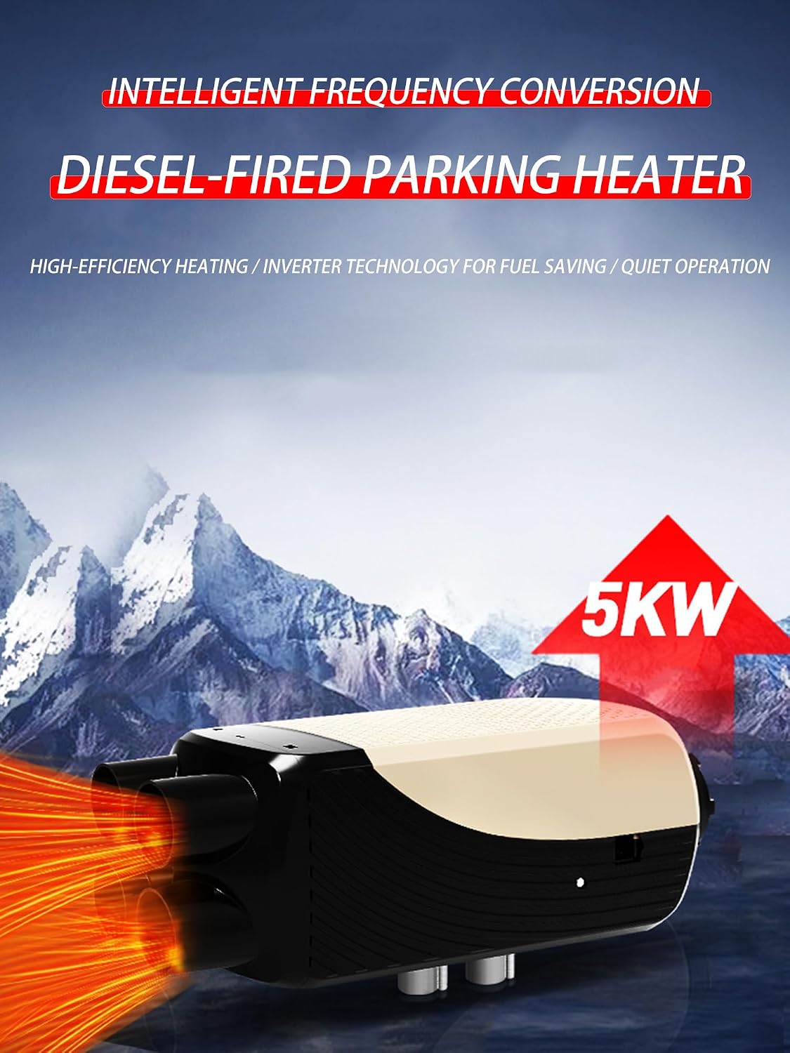 5KW Parking Fuel air Heater,12V/24V Diesel Air Heater for Car Trucks Boat Bus RV and Trailer
