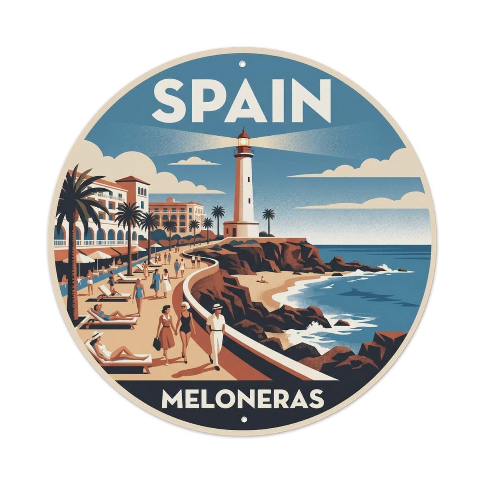 Gran Canaria Meloneras Spain Landmark Travel Metal Tin Sign