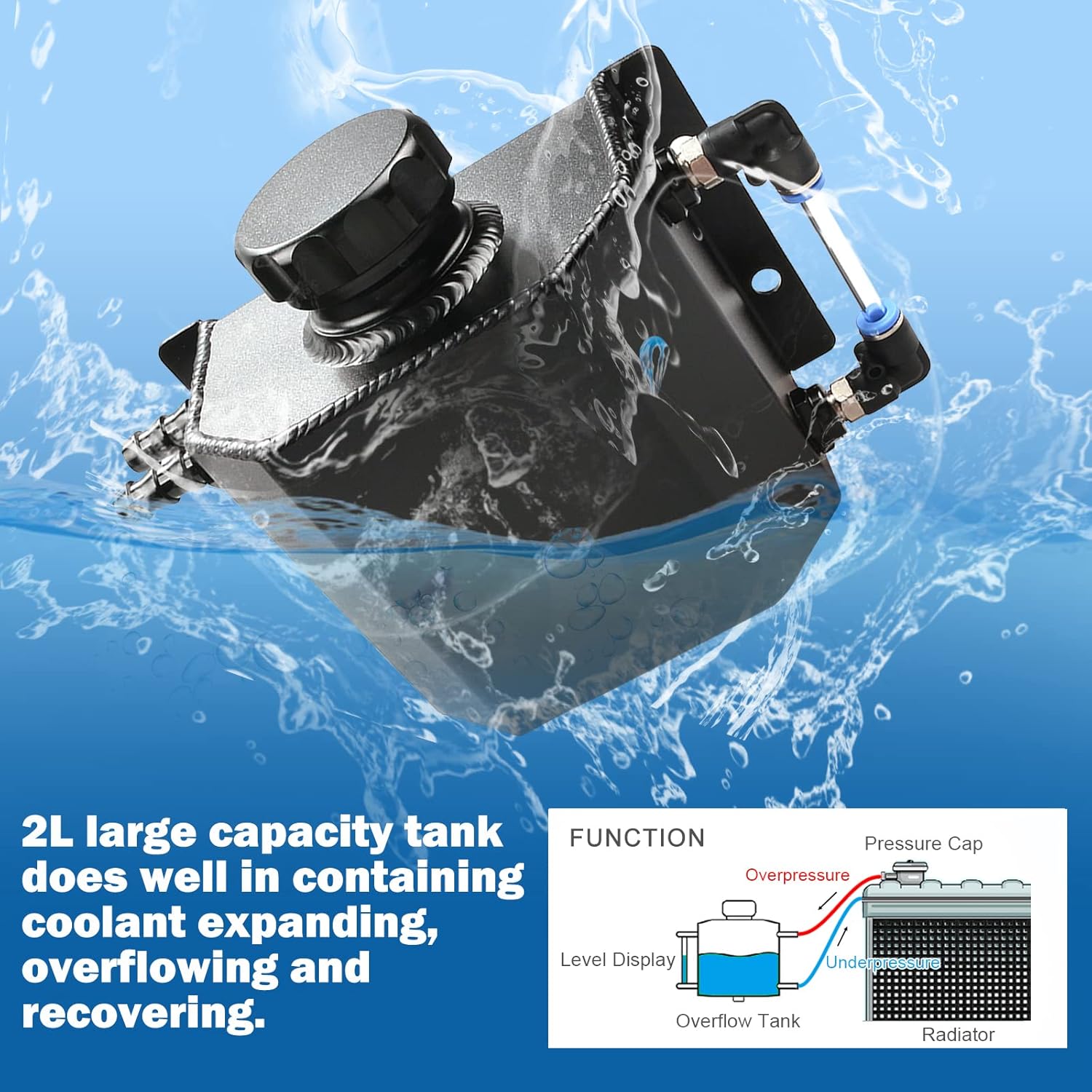 Buy YIUIY Universal Coolant Reservoir Overflow Tank 1l Aluminum Coolant