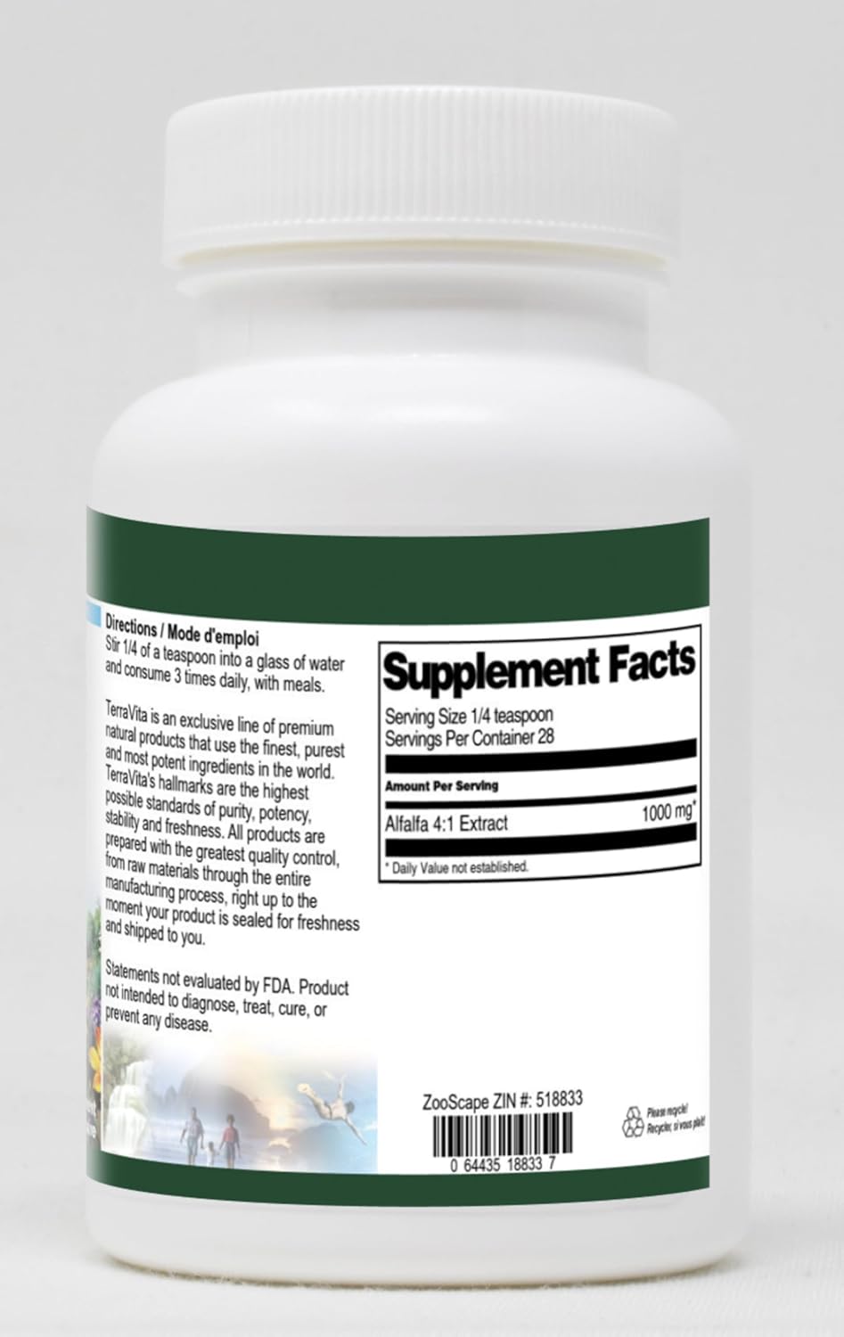 Terravita Alfalfa 4:1 Powder (1 oz, ZIN: 518833) - 3 Pack