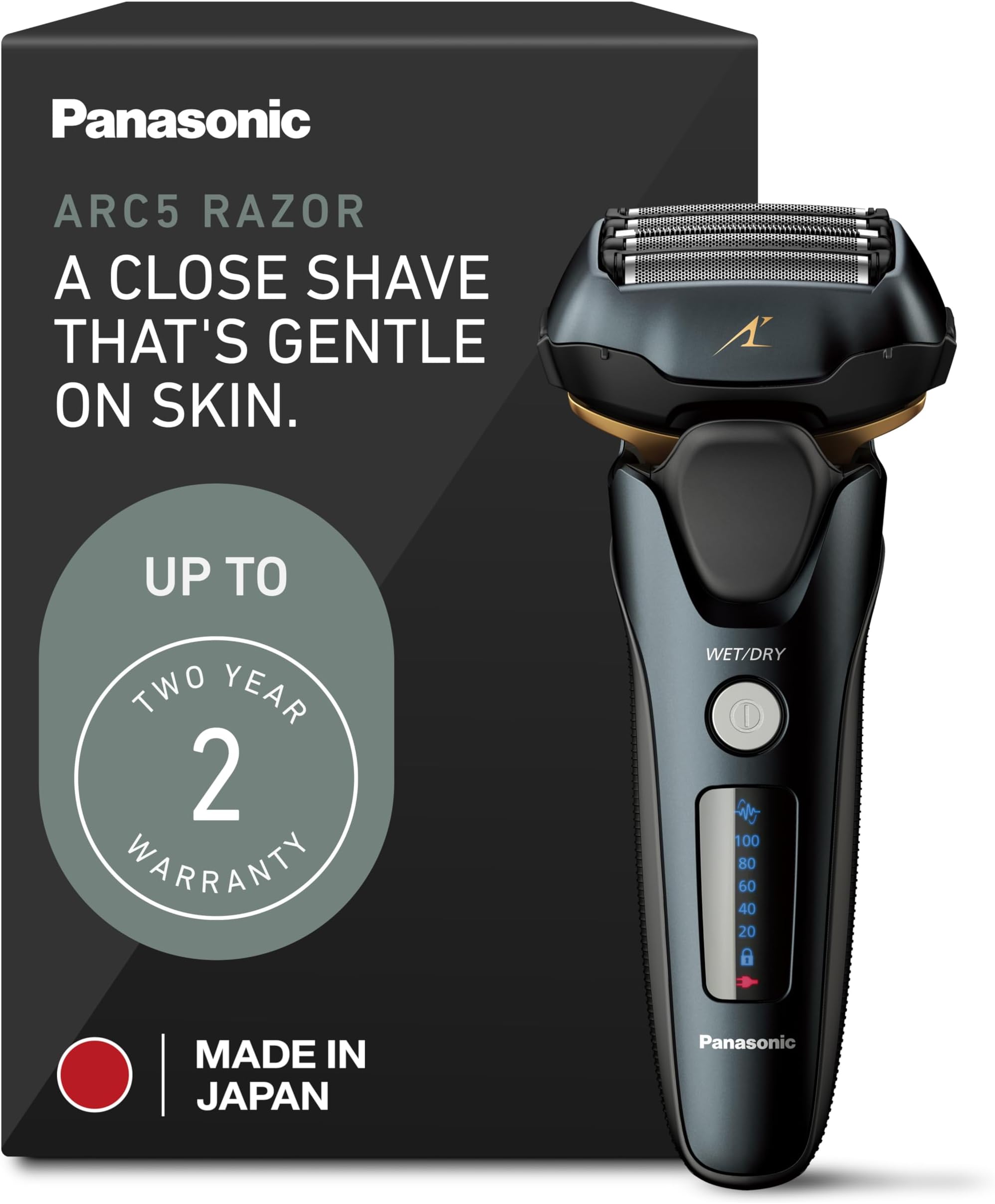 ARC5 Electric Razor for Men with Pop-Up Trimmer, Wet/Dry 5-Blade Shaver, Men's Electric Razors for Shaving Face with Intelligent Shave Sensor and 16D Pivoting Head, ES-LV67-K (Black)