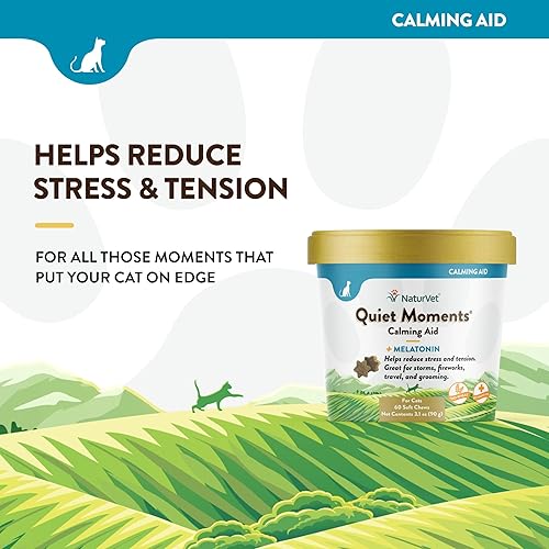 Miniatura 3 de NaturVet –Quiet Moments Calming Aid for Cats Plus Melatonin – 60 Soft Chews – Helps Reduce Stress & Promote Relaxation – Great for Storms