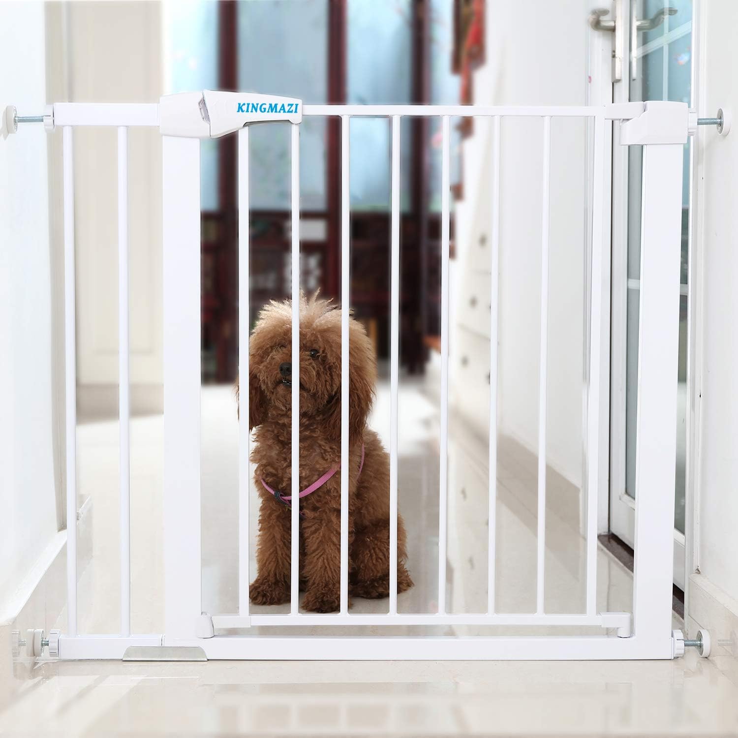 Pet Safety gate, 29.5''-51.5'' Auto Close Features,Luxury Extra Tall&Wide Child Gate, Heavy-Duty gate, Easy Walk-Thru for The House, Stairs, Doorways & Hallways.