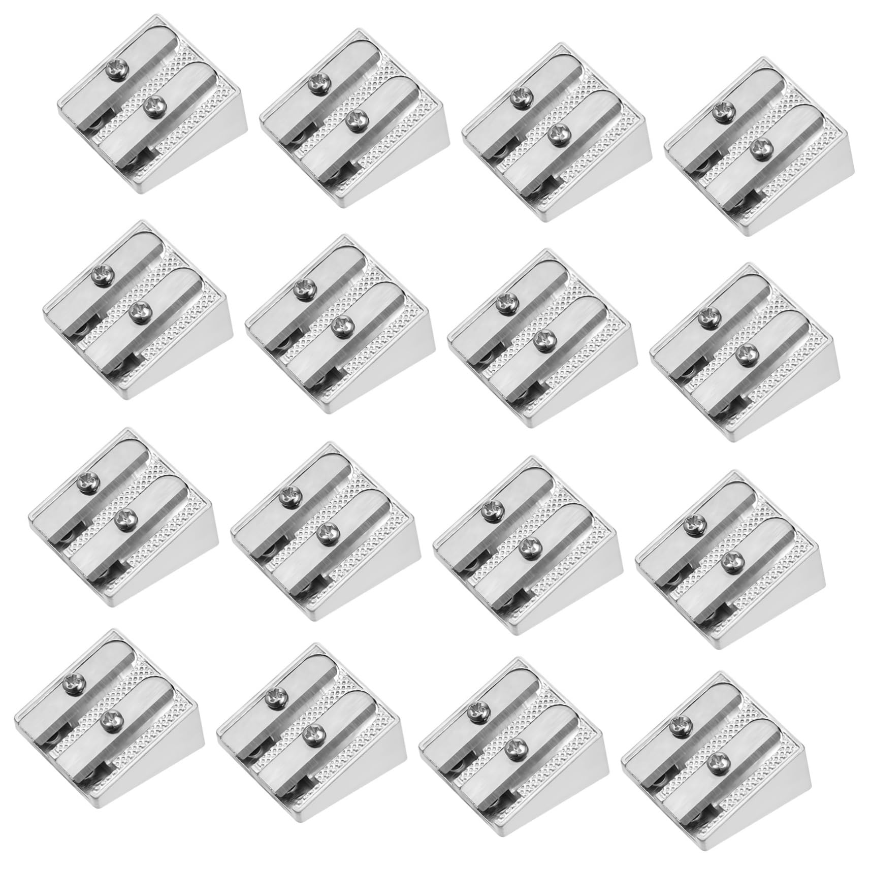5 Set Di Temperamatite Manuali in Metallo Temperamatite A Doppio Foro Mini Temperamatite Per Accessori Da Scrivania 16 Pezzi * 5