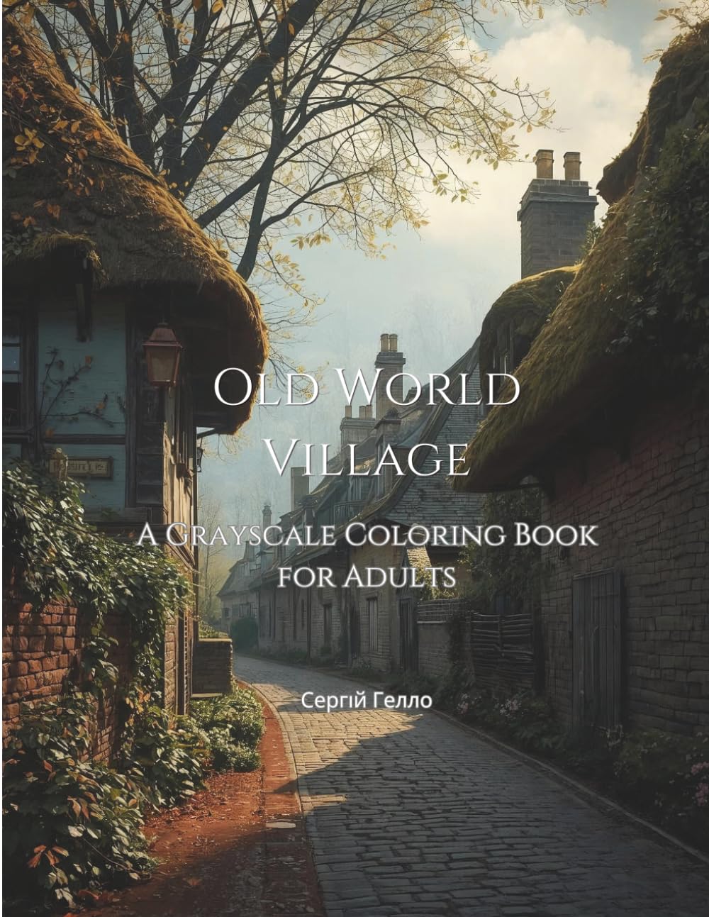 Old World Village: A Grayscale Coloring Book for Adults